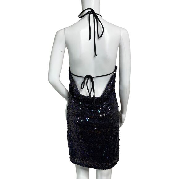 Jolt Dress Womens Small Black Multi Allover‎ Sequin Mini Shimmer Sparkle Party - Picture 4 of 8